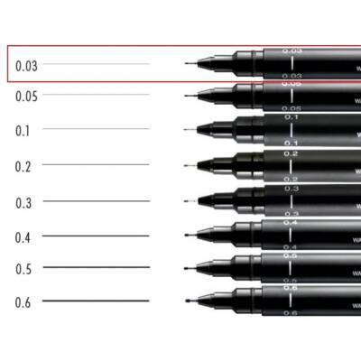 UNİ Pin 200 Teknik Çizim Kalemi, 0.03 mm Uç, Dayanıklı Mürekkep, Siyah - 5