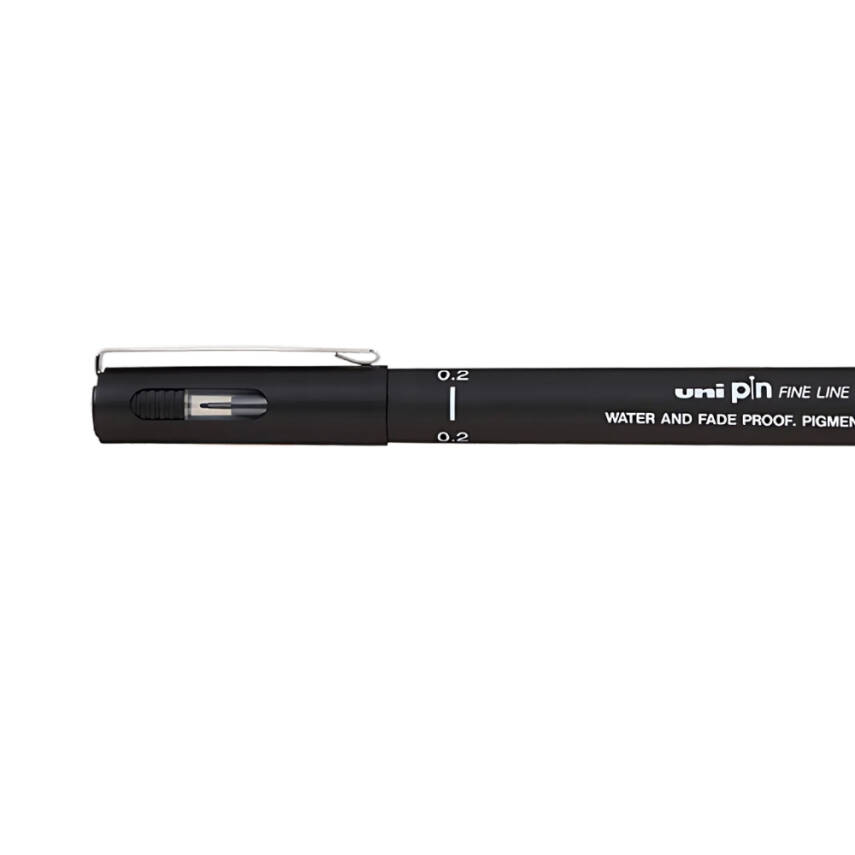 UNİ Pin 200 Teknik Çizim Kalemi, 0.2 mm Uç, Siyah, Dayanıklı Mürekkep - 2