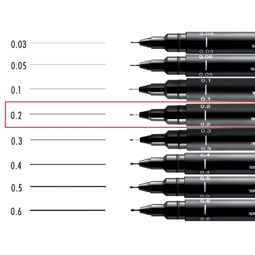 UNİ Pin 200 Teknik Çizim Kalemi, 0.2 mm Uç, Siyah, Dayanıklı Mürekkep - 5