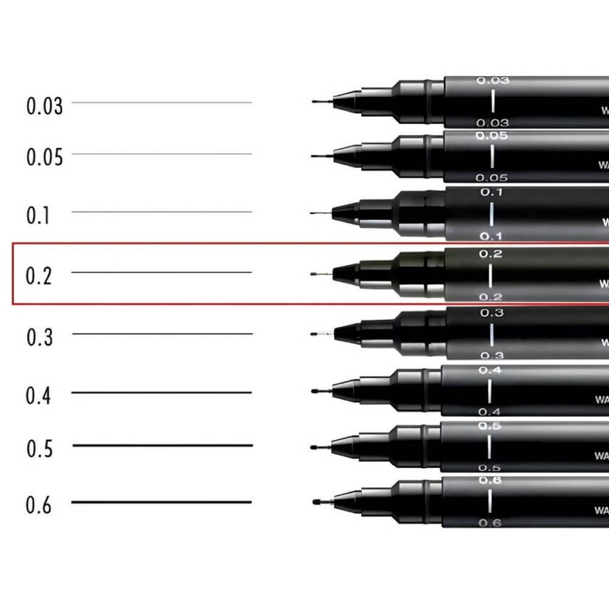 UNİ Pin 200 Teknik Çizim Kalemi, 0.2 mm Uç, Dayanıklı Mürekkep, Siyah - 5