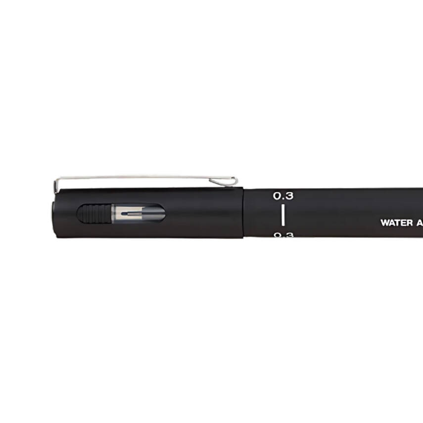 UNİ Pin 200 Teknik Çizim Kalemi, 0.3 mm Uç, Siyah, Dayanıklı Mürekkep - 2