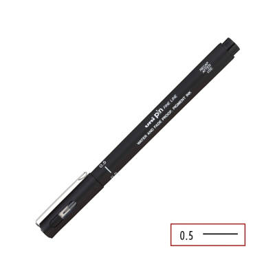 UNİ Pin 200 Teknik Çizim Kalemi, 0.5 mm Uç, Siyah, Dayanıklı Mürekkep - 4