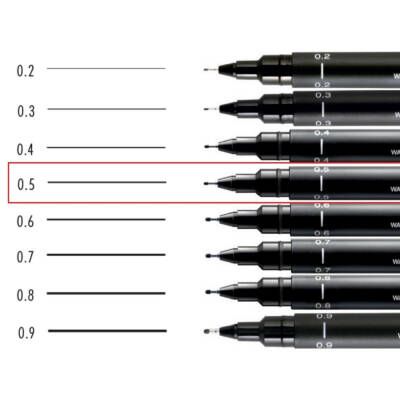 UNİ Pin 200 Teknik Çizim Kalemi, 0.5 mm Uç, Siyah, Dayanıklı Mürekkep - 5