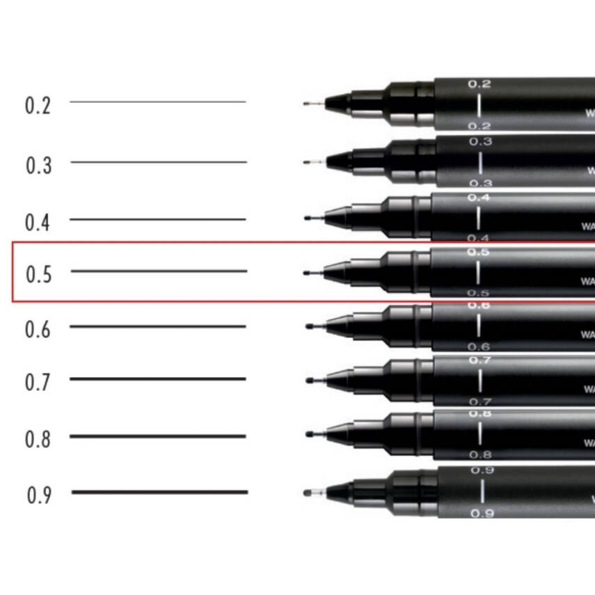 UNİ Pin 200 Teknik Çizim Kalemi, 0.5 mm Uç, Siyah, Dayanıklı Mürekkep - 5