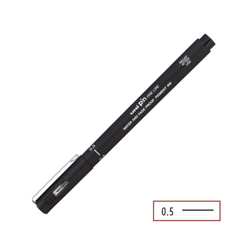UNİ Pin 200 Teknik Çizim Kalemi, 0.5 mm Uç, Dayanıklı Mürekkep, Siyah - 4