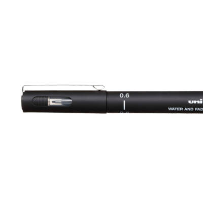 UNİ Pin 200 Teknik Çizim Kalemi, 0.6 mm Uç, Siyah, Dayanıklı Mürekkep - 2