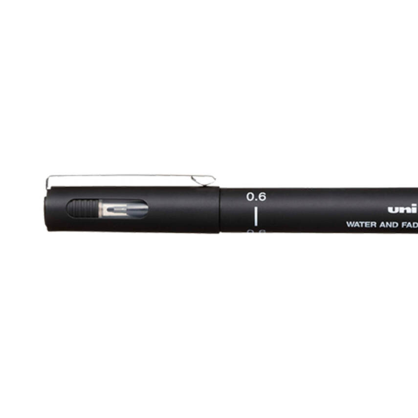 UNİ Pin 200 Teknik Çizim Kalemi, 0.6 mm Uç, Siyah, Dayanıklı Mürekkep - 2