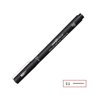 UNİ Pin 200 Teknik Çizim Kalemi, 0.6 mm Uç, Siyah, Dayanıklı Mürekkep - 4