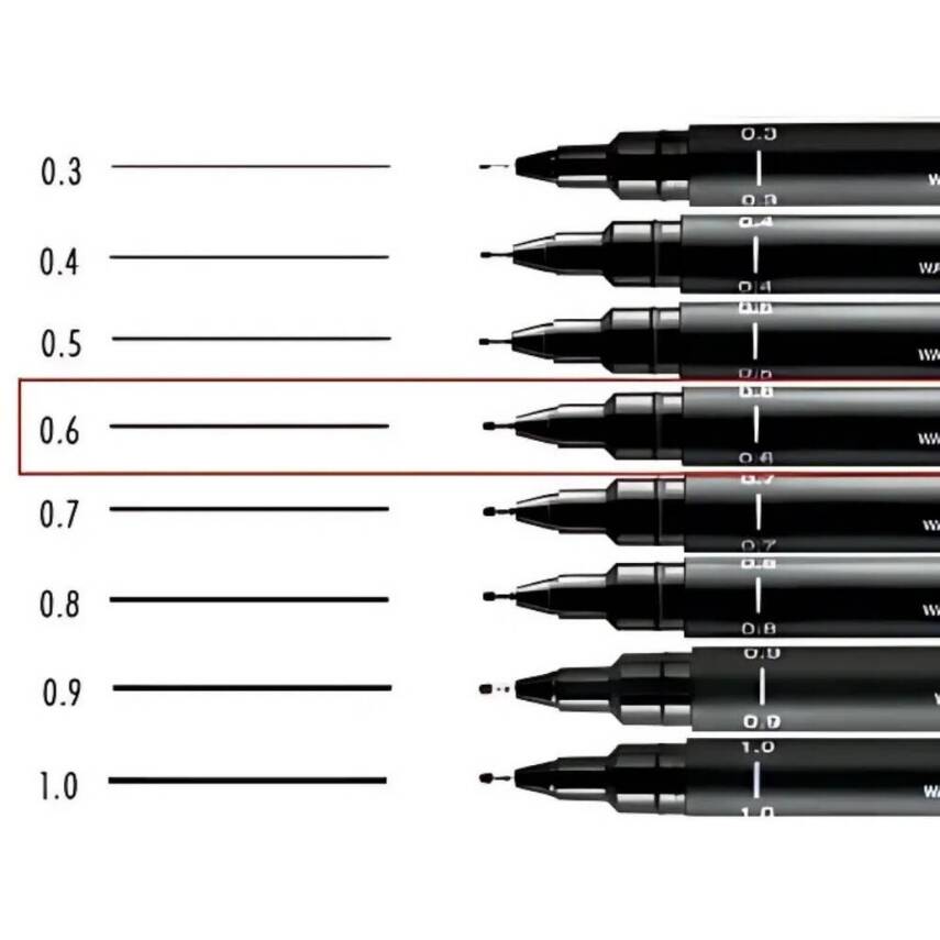 UNİ Pin 200 Teknik Çizim Kalemi, 0.6 mm Uç, Dayanıklı Mürekkep, Siyah - 5