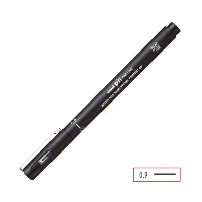 UNİ Pin 200 Teknik Çizim Kalemi, 0.9 mm Uç, Siyah, Dayanıklı Mürekkep - 4