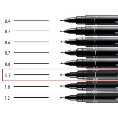 UNİ Pin 200 Teknik Çizim Kalemi, 0.9 mm Uç, Dayanıklı Mürekkep, Siyah - 5