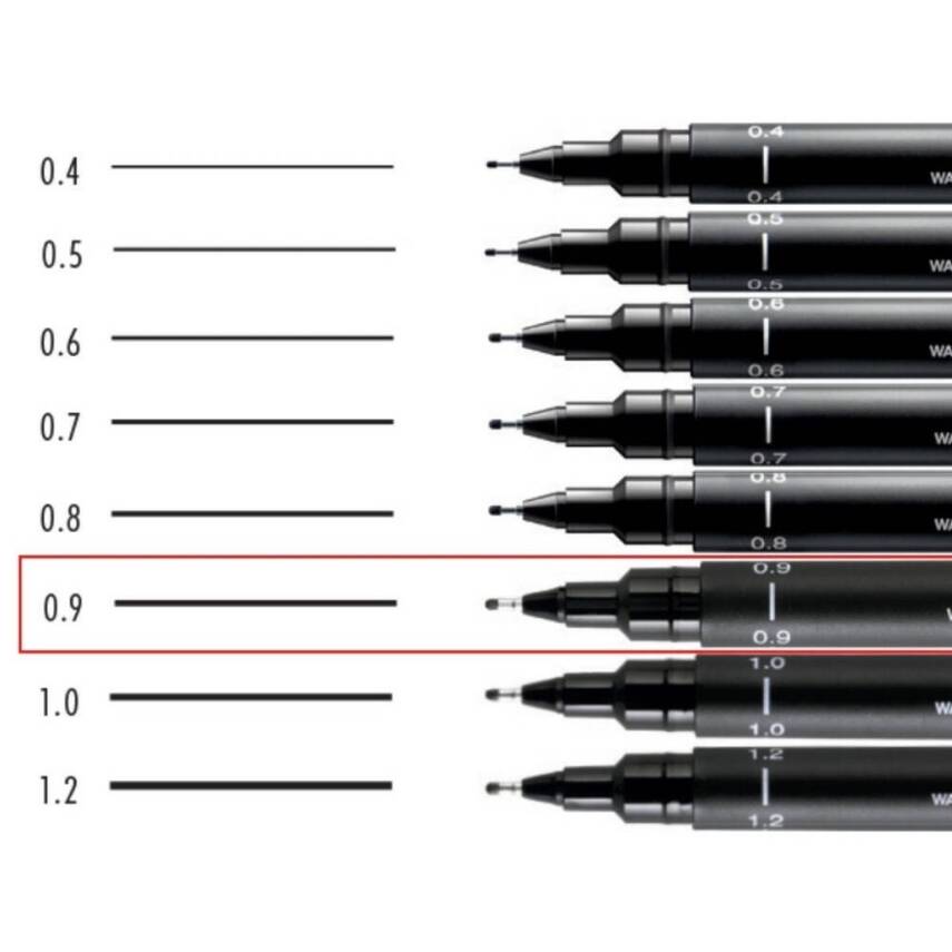 UNİ Pin 200 Teknik Çizim Kalemi, 0.9 mm Uç, Dayanıklı Mürekkep, Siyah - 5