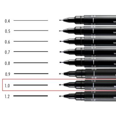 UNİ Pin 200 Teknik Çizim Kalemi, 1.0 mm Uç, Dayanıklı Mürekkep, Siyah - 5