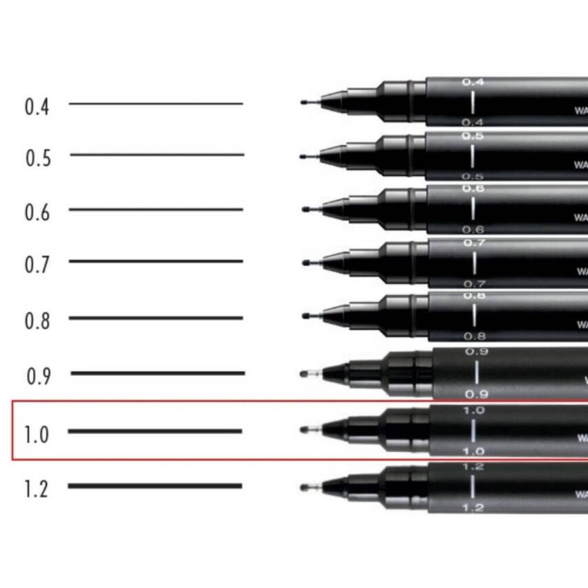 UNİ Pin 200 Teknik Çizim Kalemi, 1.0 mm Uç, Dayanıklı Mürekkep, Siyah - 5