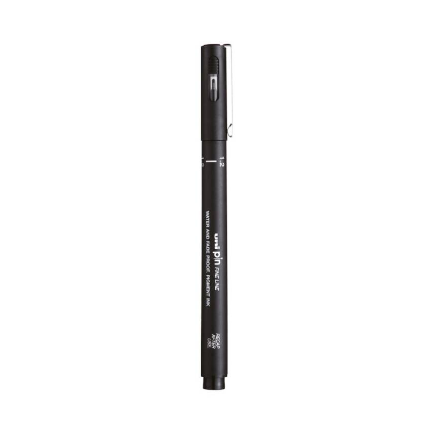 UNİ Pin 200 Teknik Çizim Kalemi, 1.2 mm Uç, Siyah, Dayanıklı Mürekkep - 1