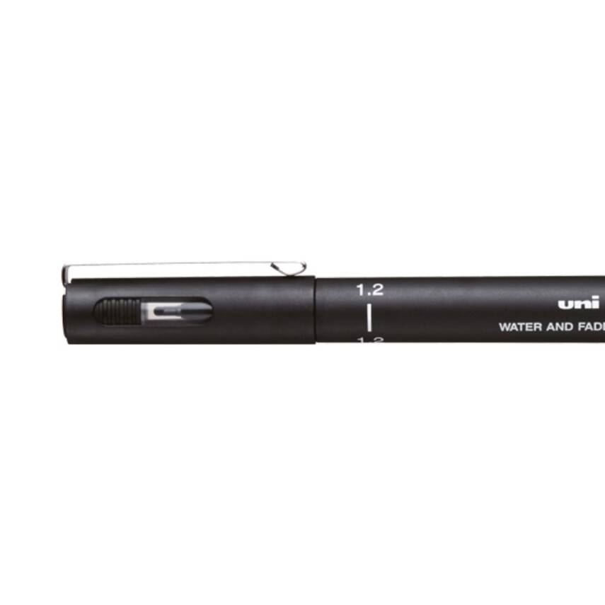 UNİ Pin 200 Teknik Çizim Kalemi, 1.2 mm Uç, Siyah, Dayanıklı Mürekkep - 2