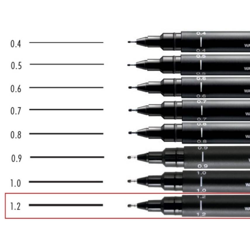 UNİ Pin 200 Teknik Çizim Kalemi, 1.2 mm Uç, Siyah, Dayanıklı Mürekkep - 5