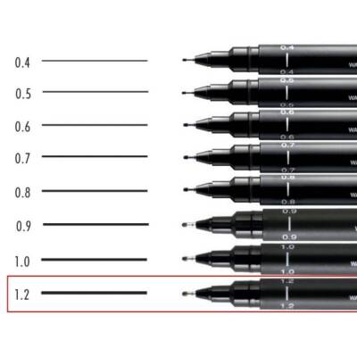 UNİ Pin 200 Teknik Çizim Kalemi, 1.2 mm Uç, Dayanıklı Mürekkep, Siyah - 5