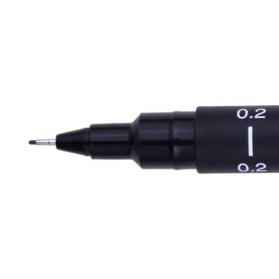 UNİ Pin 200 Teknik Çizim Kalem Seti, 5'li, Siyah, Dayanıklı Mürekkep - 5