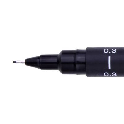 UNİ Pin 200 Teknik Çizim Kalem Seti, 5'li, Siyah, Dayanıklı Mürekkep - 6