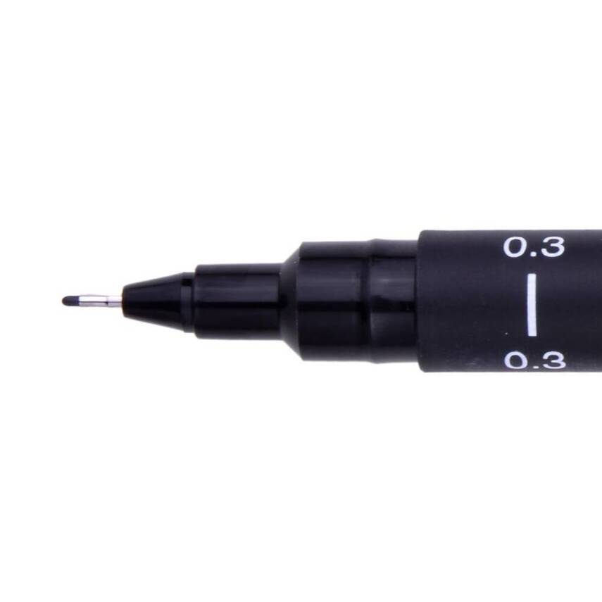 UNİ Pin 200 Teknik Çizim Kalem Seti, 5'li, Siyah, Dayanıklı Mürekkep - 6