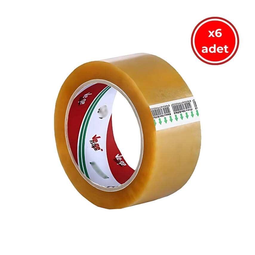Ve-Ge Aslan Koli Bandı, 6 Adet, 45 mm x 100 m, Kahverengi, Hotmelt - 1