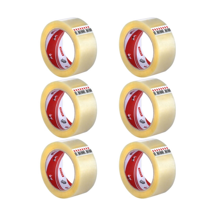 Ve-Ge Aslan Koli Bandı, 6 Adet, 45mm x 100m, Şeffaf, Hotmelt Yapışkan - 2