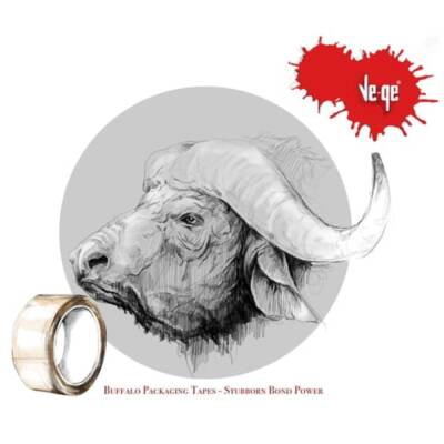 Ve-Ge Bufalo Koli Bandı, 45 mm x 40 m, Şeffaf, Su Bazlı Akrilik Tutkal - 5