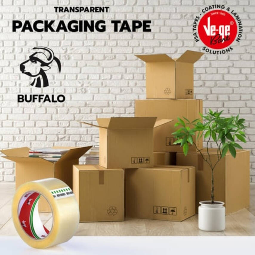Ve-Ge Bufalo Koli Bandı, 48 Adet, 45mm x 100m, Şeffaf, Su Bazlı Tutkal - 7