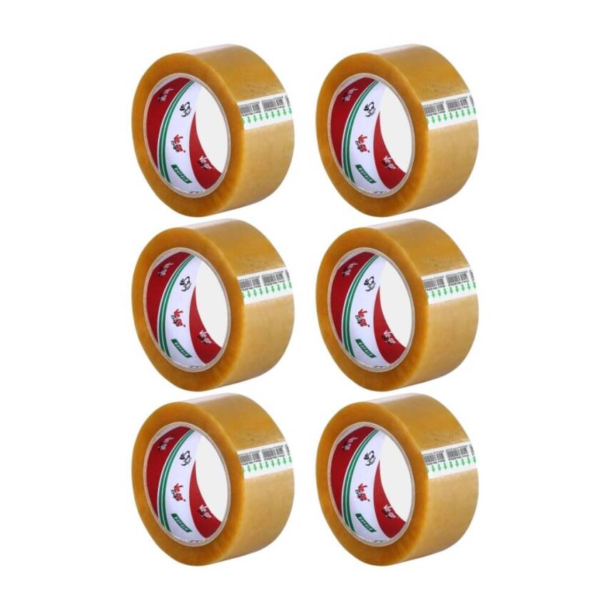 Ve-Ge Bufalo Koli Bandı, 6 Adet, 45mm x 100m, Şeffaf, Su Bazlı Tutkal - 2