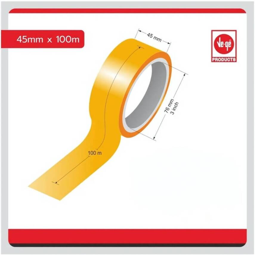 Ve-Ge Fil Koli Bandı, 6 Adet, 45 mm x 100 m, Şeffaf, Hotmelt Yapışkan - 6