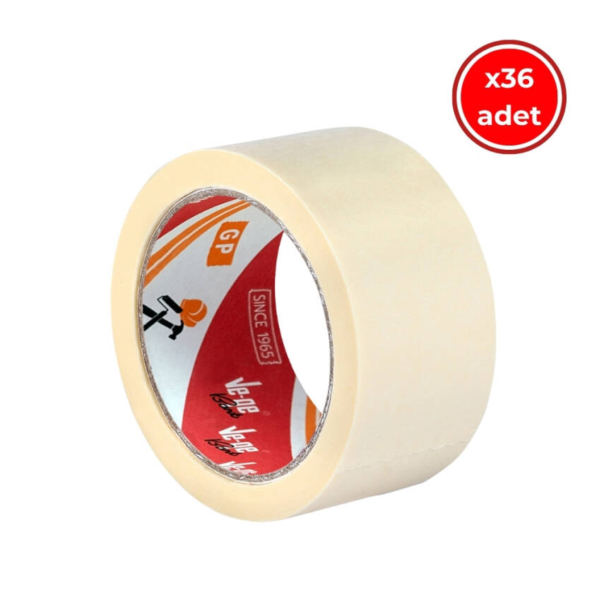 Ve-Ge GP Maskeleme Bandı, 36 Adet, 48 mm x 30 m,Bej, Krepe Kâğıt Taban - 1
