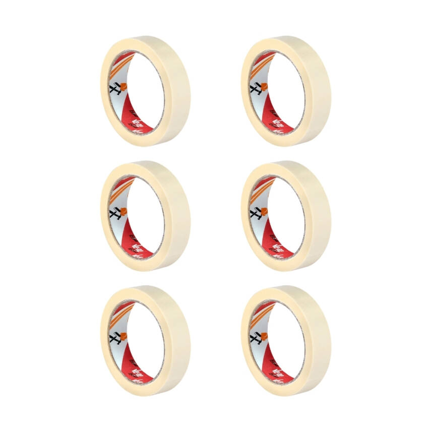 Ve-Ge GP Maskeleme Bandı, 6 Adet, 24 mm x 30 m, Bej,Krepe Kâğıt Taban - 2