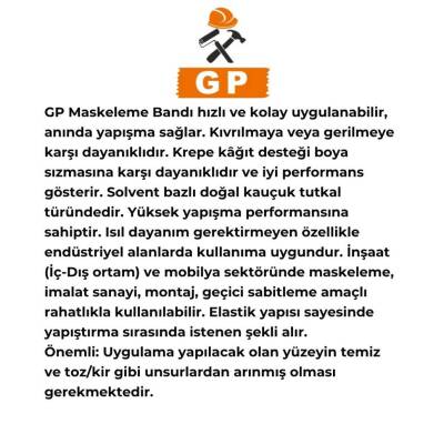 Ve-Ge GP Maskeleme Bandı, 6 Adet, 24 mm x 30 m, Bej, Krepe Kâğıt - 4