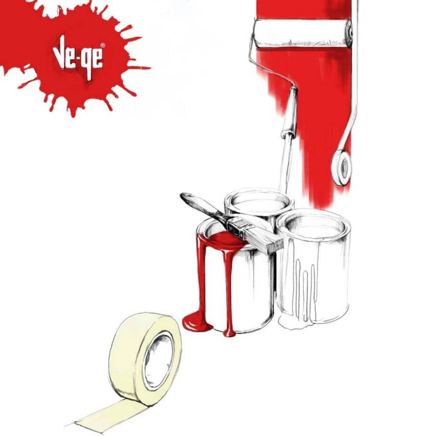 Ve-Ge GP Maskeleme Bandı, 6 Adet, 24 mm x 30 m, Bej, Krepe Kâğıt - 5