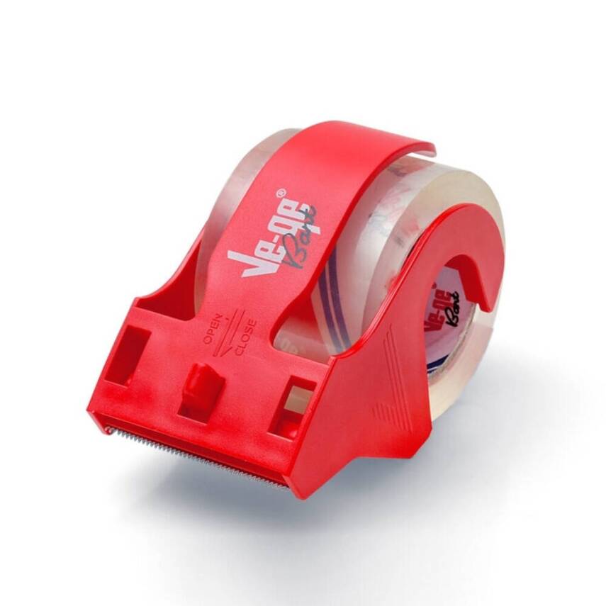 Ve-Ge Handy Pack Kesicili Koli Bandı, 48mmx 40m, Şeffaf, Sessiz Açılım - 1
