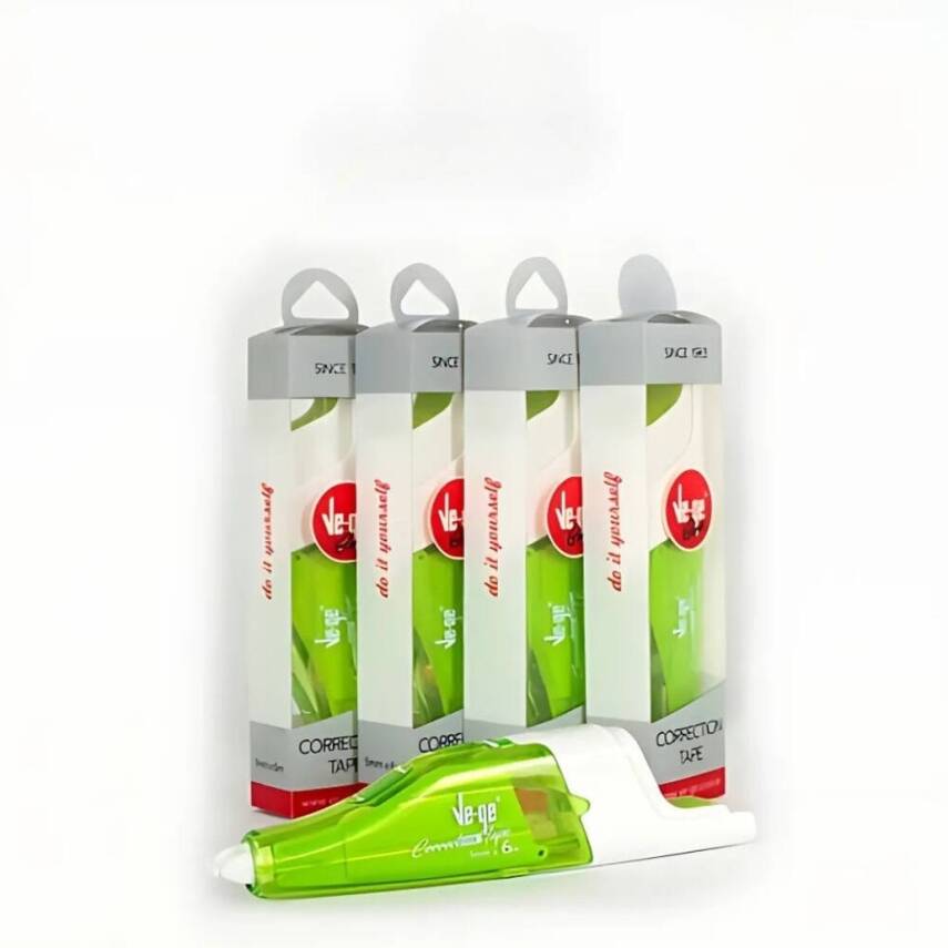 Ve-Ge Şerit Silici Correction Tape, 5 mm x 6 m, Şeffaf Bant, Pratik - 5