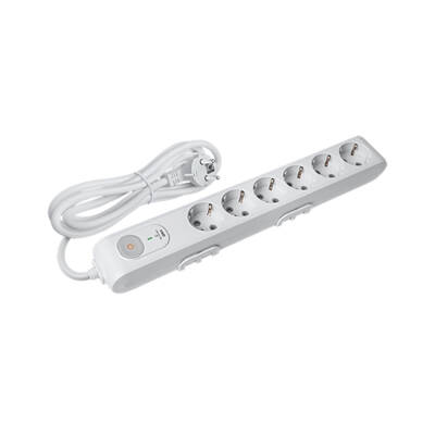 Viko Altılı Akım Korumalı Priz, 1050J, Anahtarlı, Ç.K Çoklu Priz, 1.5m - Viko