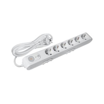 Viko Altılı Akım Korumalı Priz, 1050J, Anahtarlı, Ç.K Çoklu Priz, 1.5m - Viko