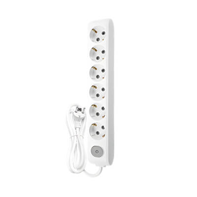 Viko Altılı Çoklu Priz – Anahtarlı Topraklı, Uzatma Kablosu, 6lı, 3m, Beyaz - 1