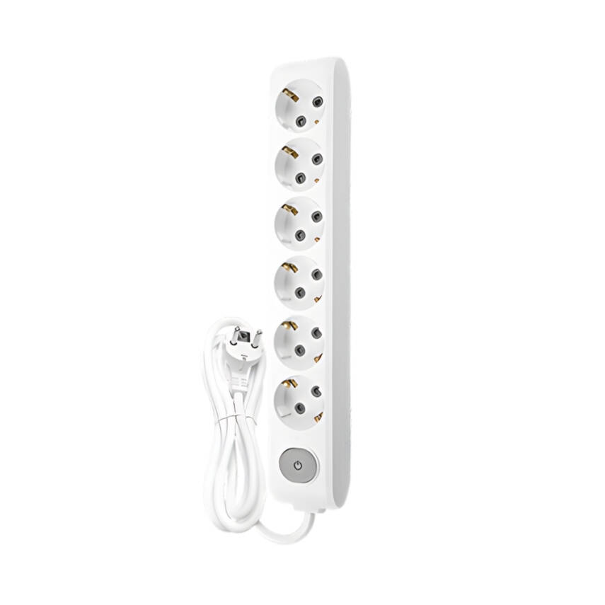 Viko Altılı Çoklu Priz – Anahtarlı Topraklı, Uzatma Kablosu, 6lı, 3m, Beyaz - 1