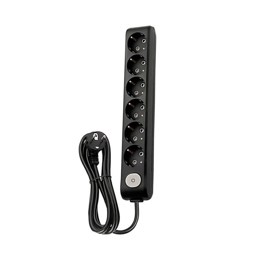 Viko Altılı Çoklu Priz – Anahtarlı Topraklı, Uzatma Kablosu, 6lı, 3m, Siyah - 1