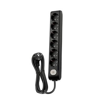 Viko Altılı Çoklu Priz, Anahtarlı, Uzatma Kablosu, 6lı, 5m, Siyah - Viko