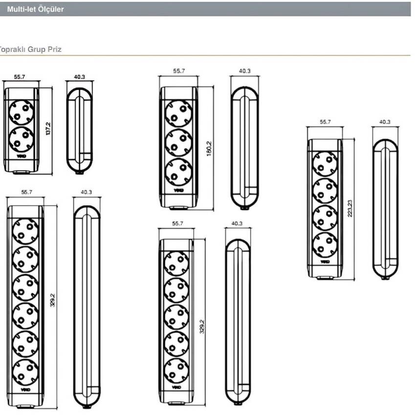 Viko Altılı Çoklu Priz, Topraklı, Uzatma Kablosu, 6lı, 1m, Siyah - 4