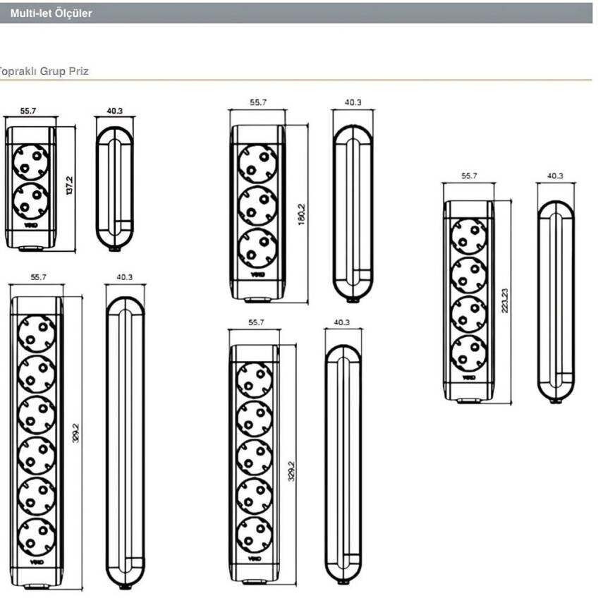 Viko Altılı Çoklu Priz, Topraklı, Uzatma Kablosu, 6lı, 3m, Beyaz - 4