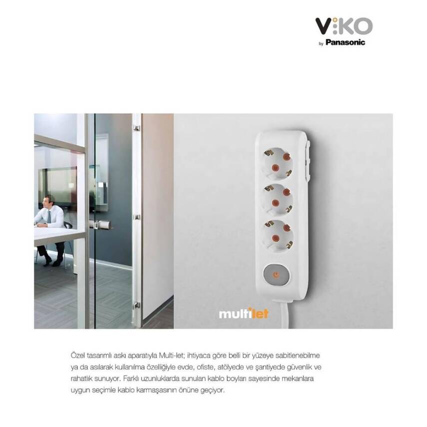 Viko Beşli Çoklu Priz, Anahtarlı, Çocuk Korumalı, Kablosuz, Beyaz - 7