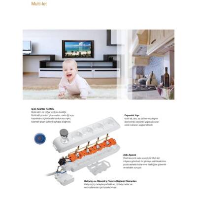 Viko Beşli Çoklu Priz, Anahtarlı Topraklı, Ç.K, Kablosuz, Siyah - 5