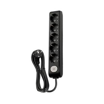 Viko Beşli Çoklu Priz, Anahtarlı, Uzatma Kablosu, 5li, 1m, Siyah - Viko