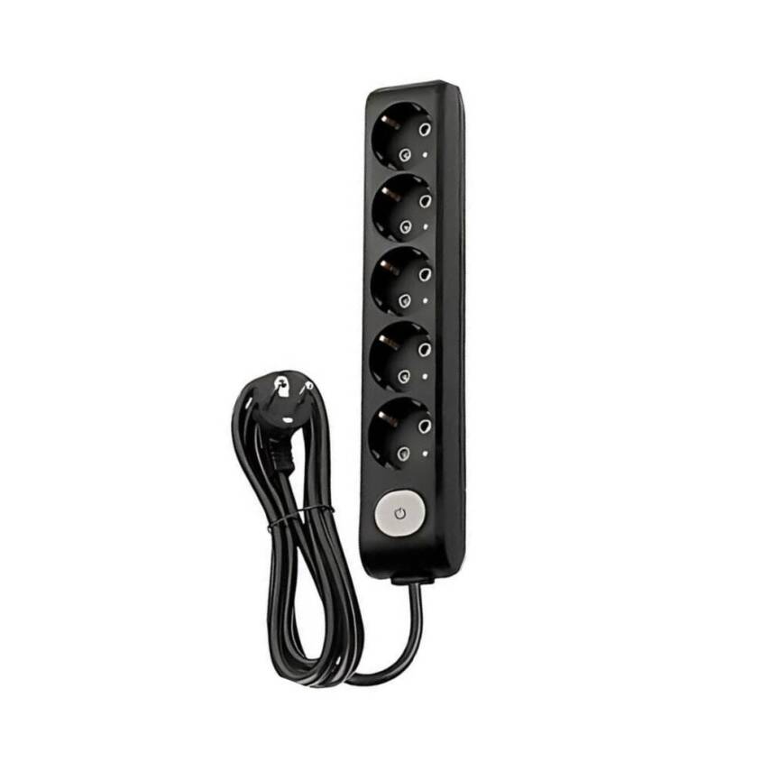 Viko Beşli Çoklu Priz, Anahtarlı, Uzatma Kablosu, 5li, 3m, Siyah - 1