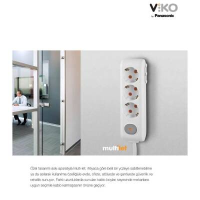 Viko Beşli Çoklu Priz, Topraklı, Çocuk Korumalı, Kablosuz, 5li, Beyaz - 6